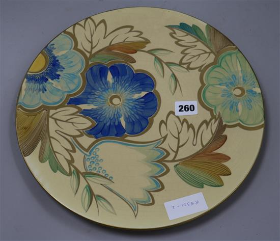 A Grays pottery wall charger Diameter 34cm.